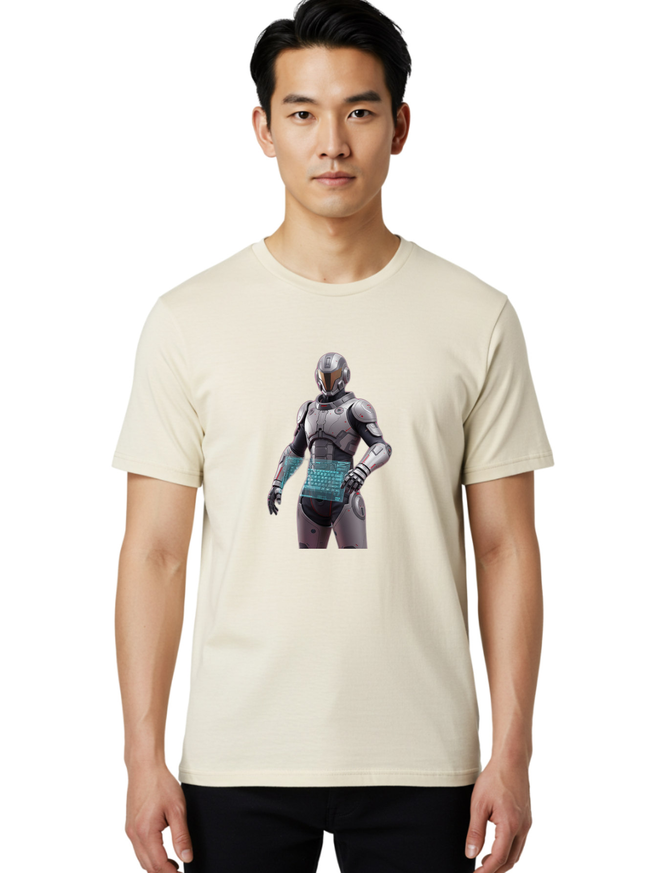 Robot-With-Keyboard Men'S Graphic Tee, 100% Cotton, Comfortable Casual Summer Wear, Machine Washable, Vintage Camera, Old Camera, Antique Camera, Black Camera, Classic Photography, Photography Equipment, Nostalgic Device, Film Camera, Ban351