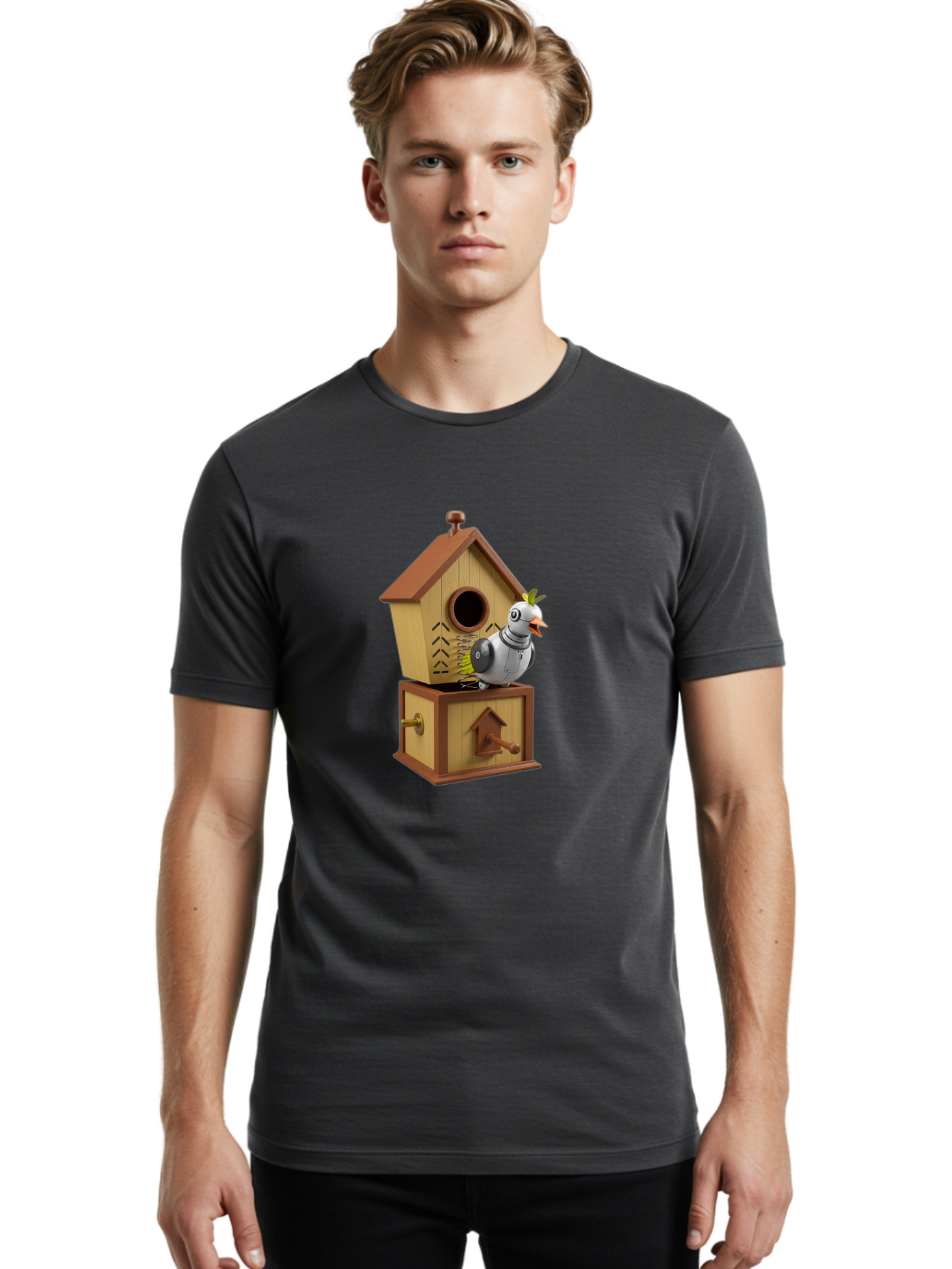 Robotic-Bird Men'S Graphic Tee, 100% Cotton, Comfortable Casual Summer Wear, Machine Washable, Vintage Camera, Old Camera, Antique Camera, Black Camera, Classic Photography, Photography Equipment, Nostalgic Device, Film Camera, Camera Art Ban352