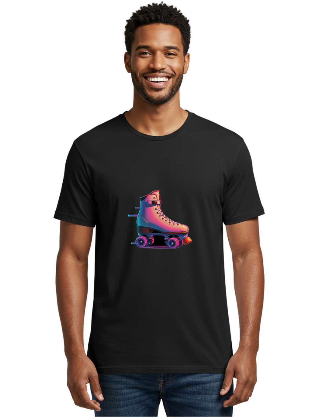 Roller-Skate-1 Men'S Graphic Tee, 100% Cotton, Comfortable Casual Summer Wear, Machine Washable, Vintage Camera, Old Camera, Antique Camera, Black Camera, Classic Photography, Photography Equipment, Nostalgic Device, Film Camera, Camera Art Ban357