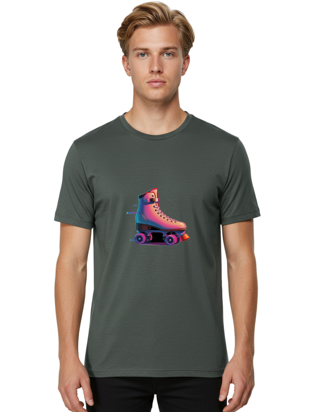 Roller-Skate-1 Men'S Graphic Tee, 100% Cotton, Comfortable Casual Summer Wear, Machine Washable, Vintage Camera, Old Camera, Antique Camera, Black Camera, Classic Photography, Photography Equipment, Nostalgic Device, Film Camera, Camera Art Ban357