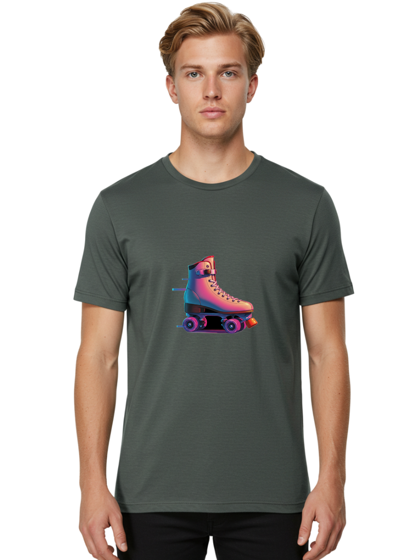 Roller-Skate-1 Men'S Graphic Tee, 100% Cotton, Comfortable Casual Summer Wear, Machine Washable, Vintage Camera, Old Camera, Antique Camera, Black Camera, Classic Photography, Photography Equipment, Nostalgic Device, Film Camera, Camera Art Ban357