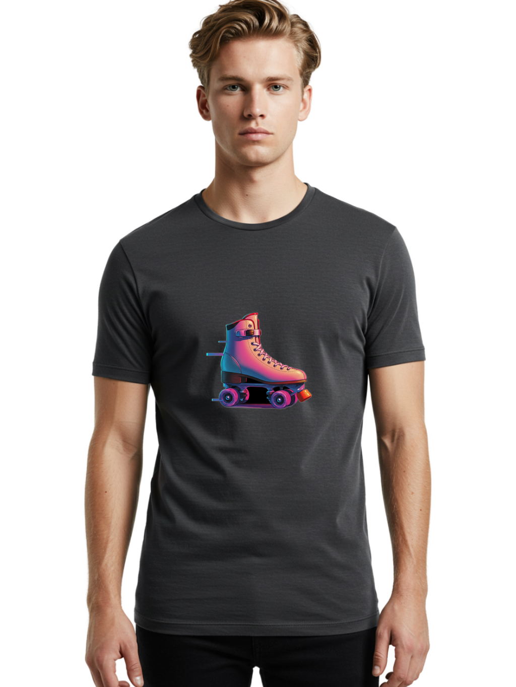 Roller-Skate-1 Men'S Graphic Tee, 100% Cotton, Comfortable Casual Summer Wear, Machine Washable, Vintage Camera, Old Camera, Antique Camera, Black Camera, Classic Photography, Photography Equipment, Nostalgic Device, Film Camera, Camera Art Ban357