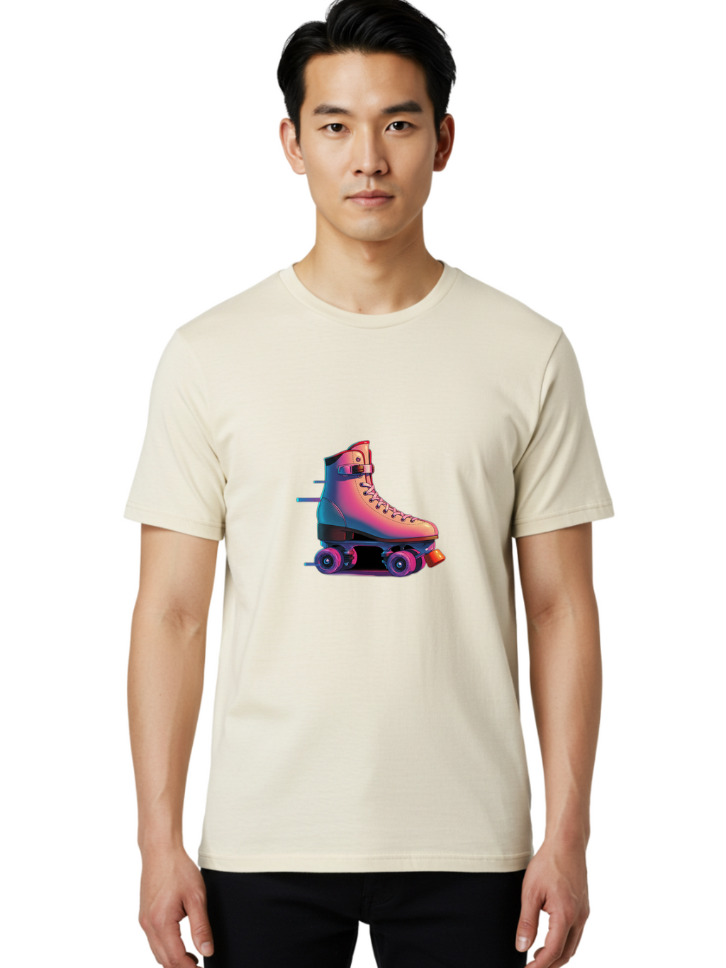 Roller-Skate-1 Men'S Graphic Tee, 100% Cotton, Comfortable Casual Summer Wear, Machine Washable, Vintage Camera, Old Camera, Antique Camera, Black Camera, Classic Photography, Photography Equipment, Nostalgic Device, Film Camera, Camera Art Ban357