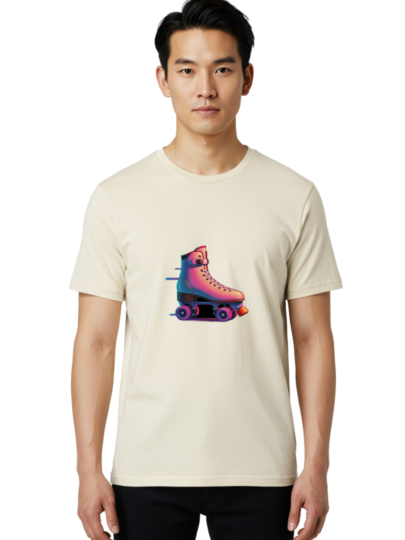 Roller-Skate-1 Men'S Graphic Tee, 100% Cotton, Comfortable Casual Summer Wear, Machine Washable, Vintage Camera, Old Camera, Antique Camera, Black Camera, Classic Photography, Photography Equipment, Nostalgic Device, Film Camera, Camera Art Ban357
