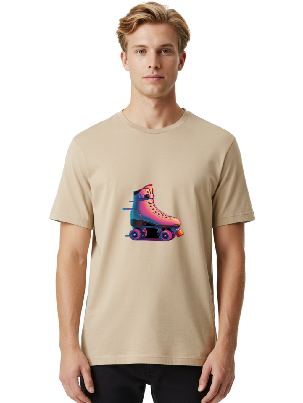 Roller-Skate-1 Men'S Graphic Tee, 100% Cotton, Comfortable Casual Summer Wear, Machine Washable, Vintage Camera, Old Camera, Antique Camera, Black Camera, Classic Photography, Photography Equipment, Nostalgic Device, Film Camera, Camera Art Ban357