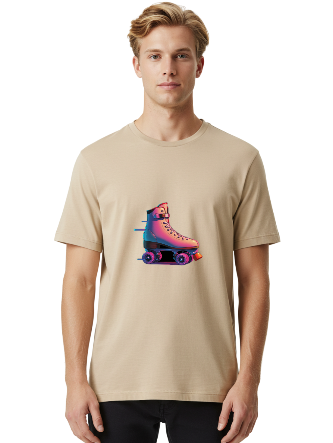 Roller-Skate-1 Men'S Graphic Tee, 100% Cotton, Comfortable Casual Summer Wear, Machine Washable, Vintage Camera, Old Camera, Antique Camera, Black Camera, Classic Photography, Photography Equipment, Nostalgic Device, Film Camera, Camera Art Ban357