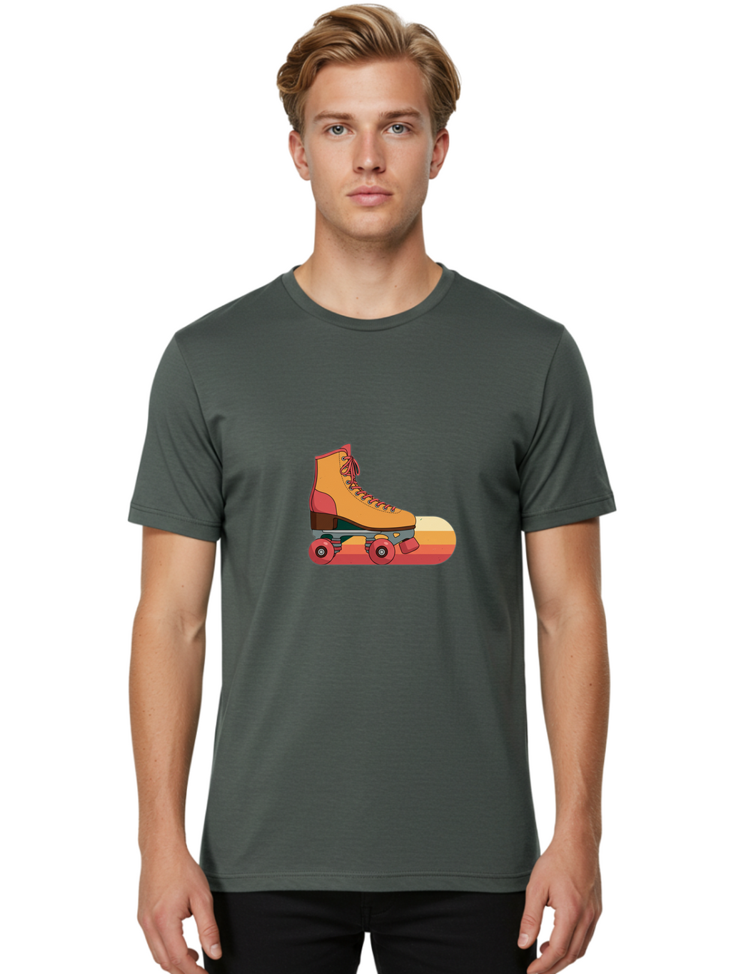 Roller-Skate Men'S Graphic Tee, 100% Cotton, Comfortable Casual Summer Wear, Machine Washable, Vintage Camera, Old Camera, Antique Camera, Black Camera, Classic Photography, Photography Equipment, Nostalgic Device, Film Camera, Camera Art Ban358