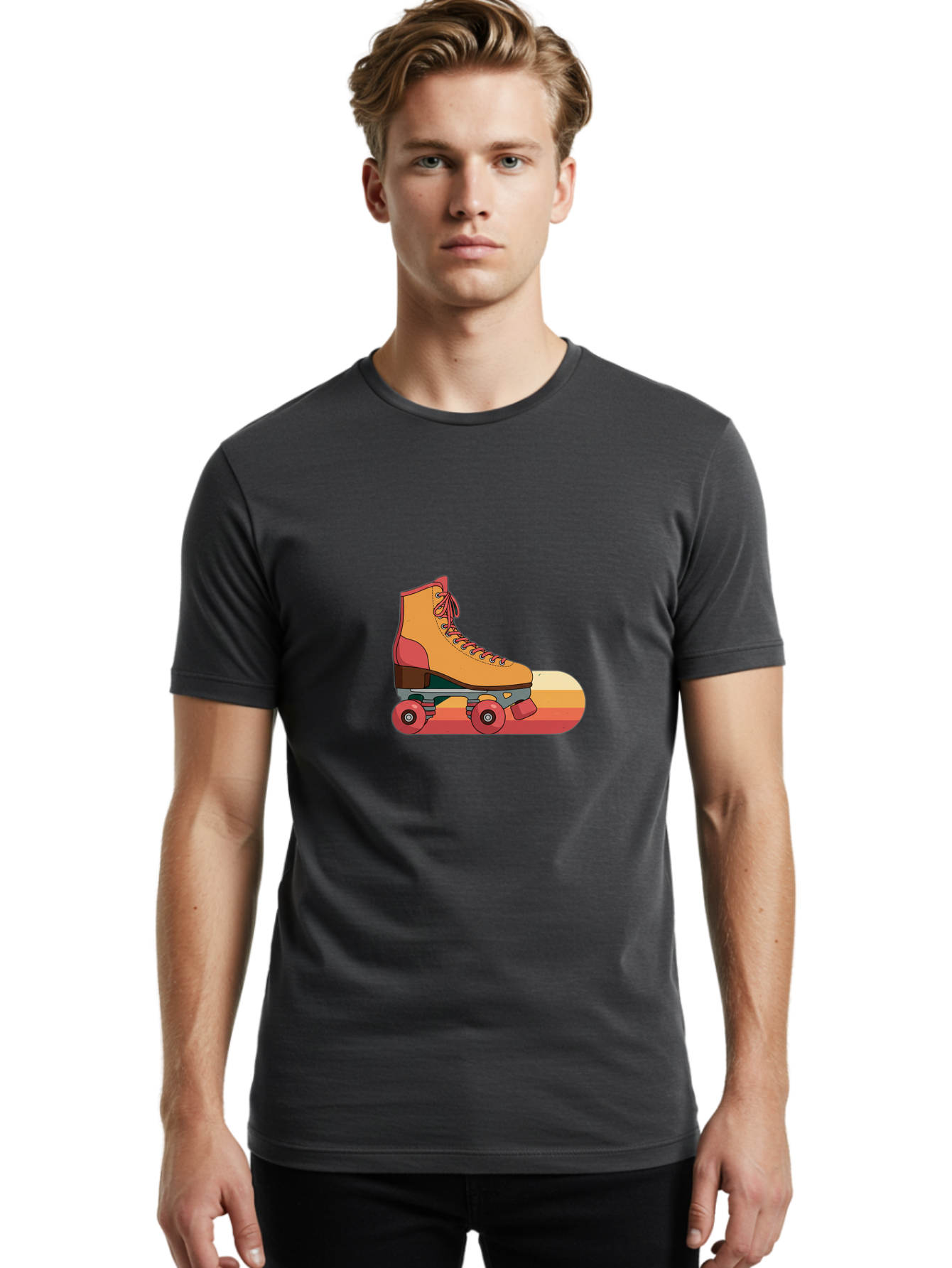 Roller-Skate Men'S Graphic Tee, 100% Cotton, Comfortable Casual Summer Wear, Machine Washable, Vintage Camera, Old Camera, Antique Camera, Black Camera, Classic Photography, Photography Equipment, Nostalgic Device, Film Camera, Camera Art Ban358
