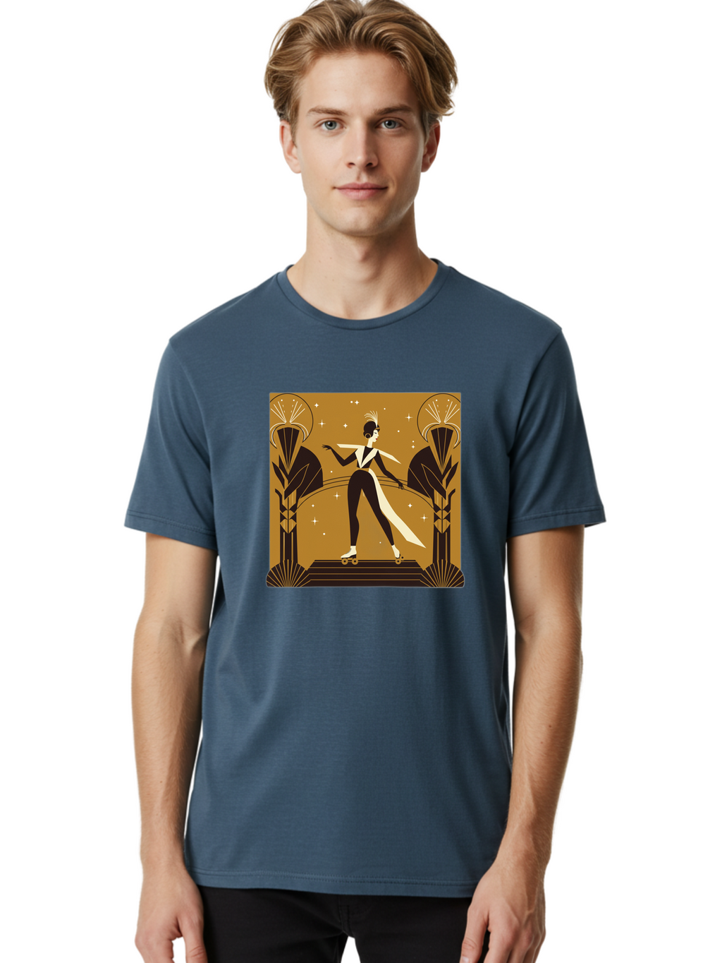 Roller-Skater-Art-Deco-Style Men'S Graphic Tee, 100% Cotton, Comfortable Casual Summer Wear, Machine Washable, Vintage Camera, Old Camera, Antique Camera, Black Camera, Classic Photography, Photography Equipment, Nostalgic Device, Film Camera, Ban359