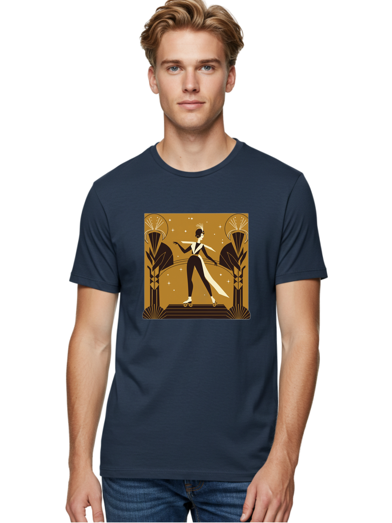 Roller-Skater-Art-Deco-Style Men'S Graphic Tee, 100% Cotton, Comfortable Casual Summer Wear, Machine Washable, Vintage Camera, Old Camera, Antique Camera, Black Camera, Classic Photography, Photography Equipment, Nostalgic Device, Film Camera, Ban359