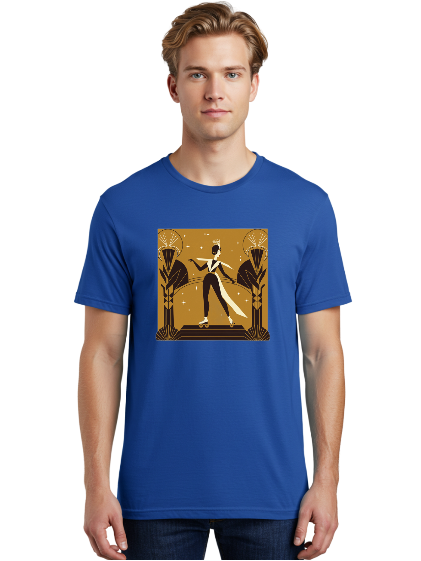Roller-Skater-Art-Deco-Style Men'S Graphic Tee, 100% Cotton, Comfortable Casual Summer Wear, Machine Washable, Vintage Camera, Old Camera, Antique Camera, Black Camera, Classic Photography, Photography Equipment, Nostalgic Device, Film Camera, Ban359