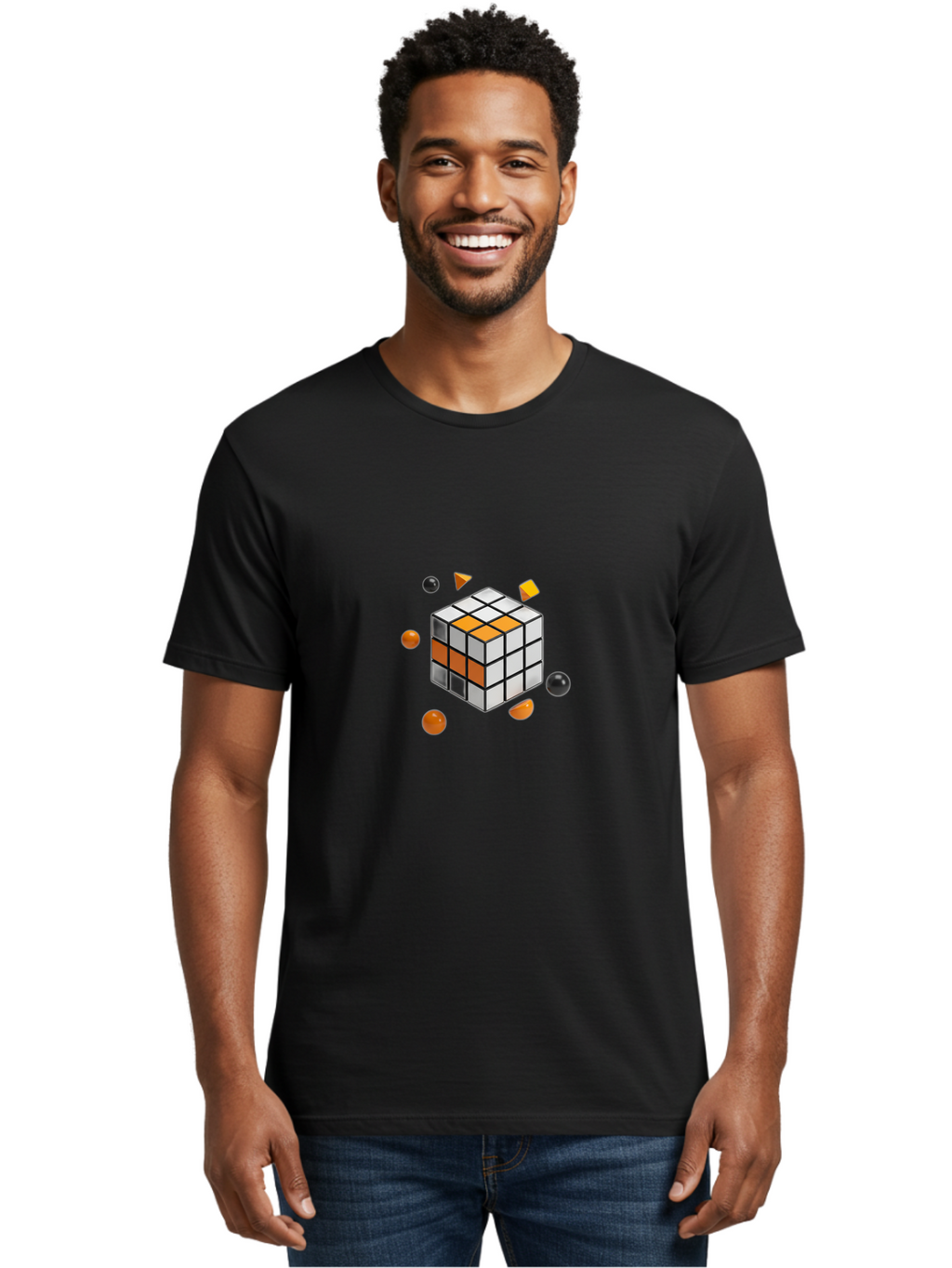 Rubik-S-Cube-4 Men'S Graphic Tee, 100% Cotton, Comfortable Casual Summer Wear, Machine Washable, Vintage Camera, Old Camera, Antique Camera, Black Camera, Classic Photography, Photography Equipment, Nostalgic Device, Film Camera, Camera Art Ban369