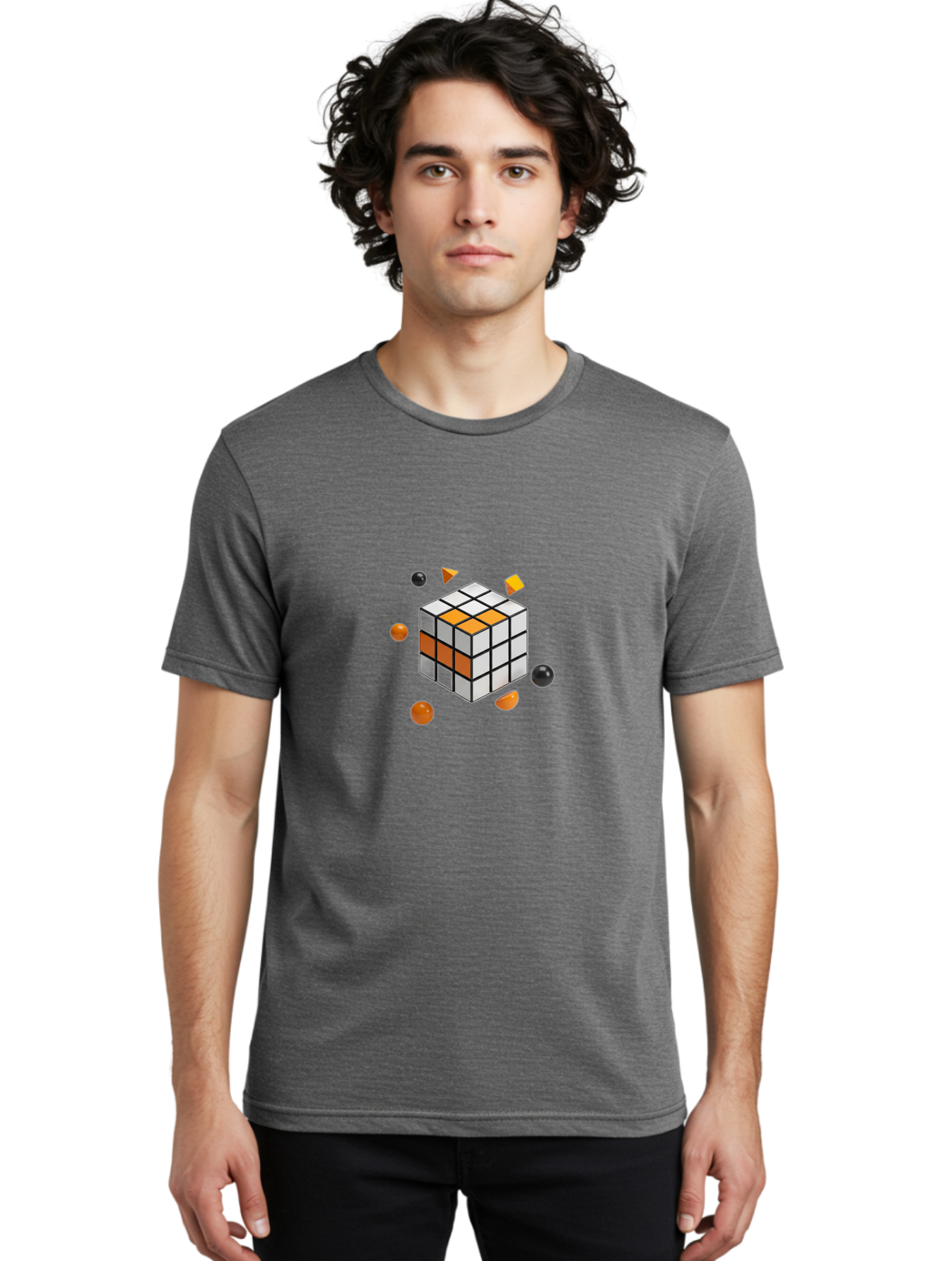 Rubik-S-Cube-4 Men'S Graphic Tee, 100% Cotton, Comfortable Casual Summer Wear, Machine Washable, Vintage Camera, Old Camera, Antique Camera, Black Camera, Classic Photography, Photography Equipment, Nostalgic Device, Film Camera, Camera Art Ban369