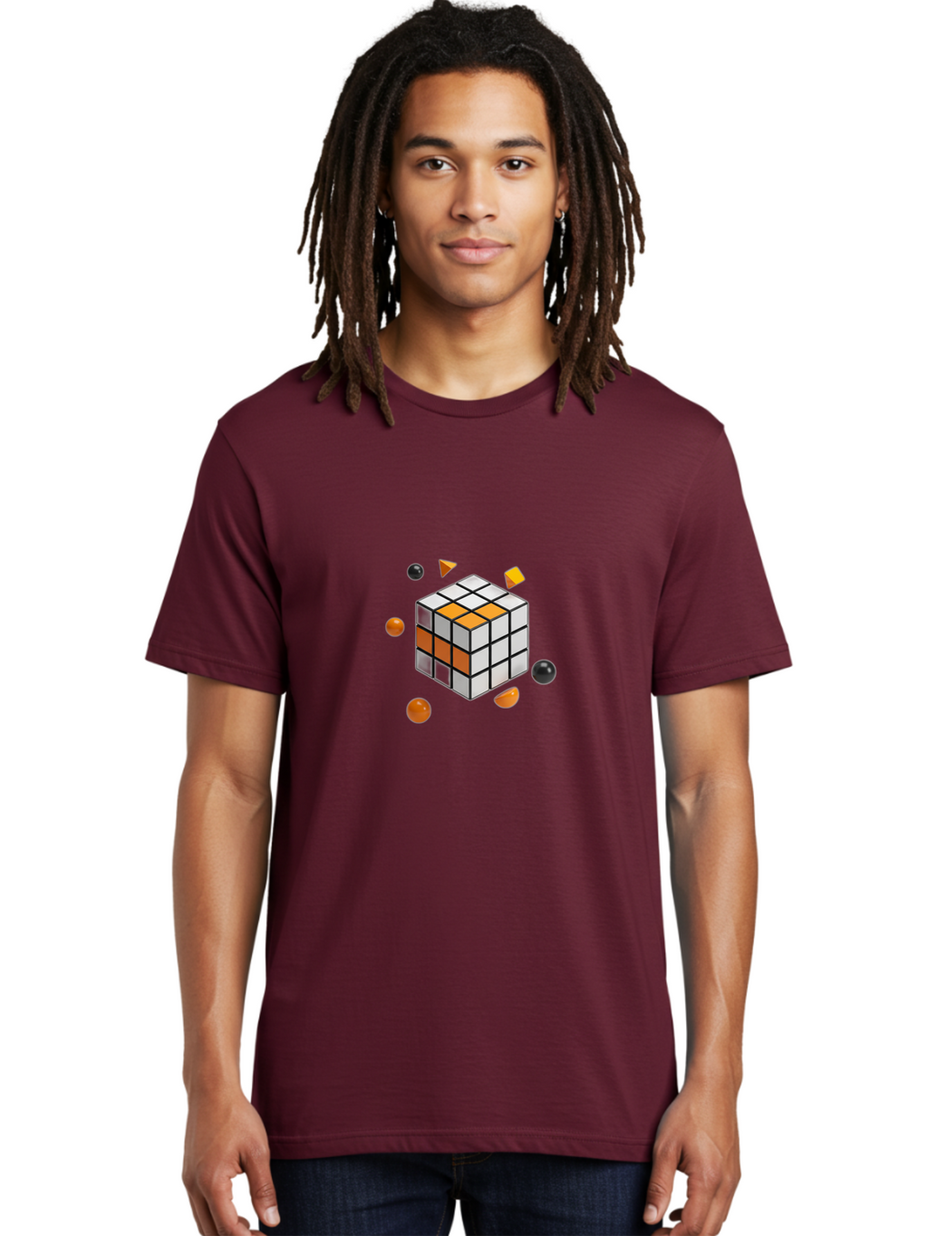 Rubik-S-Cube-4 Men'S Graphic Tee, 100% Cotton, Comfortable Casual Summer Wear, Machine Washable, Vintage Camera, Old Camera, Antique Camera, Black Camera, Classic Photography, Photography Equipment, Nostalgic Device, Film Camera, Camera Art Ban369