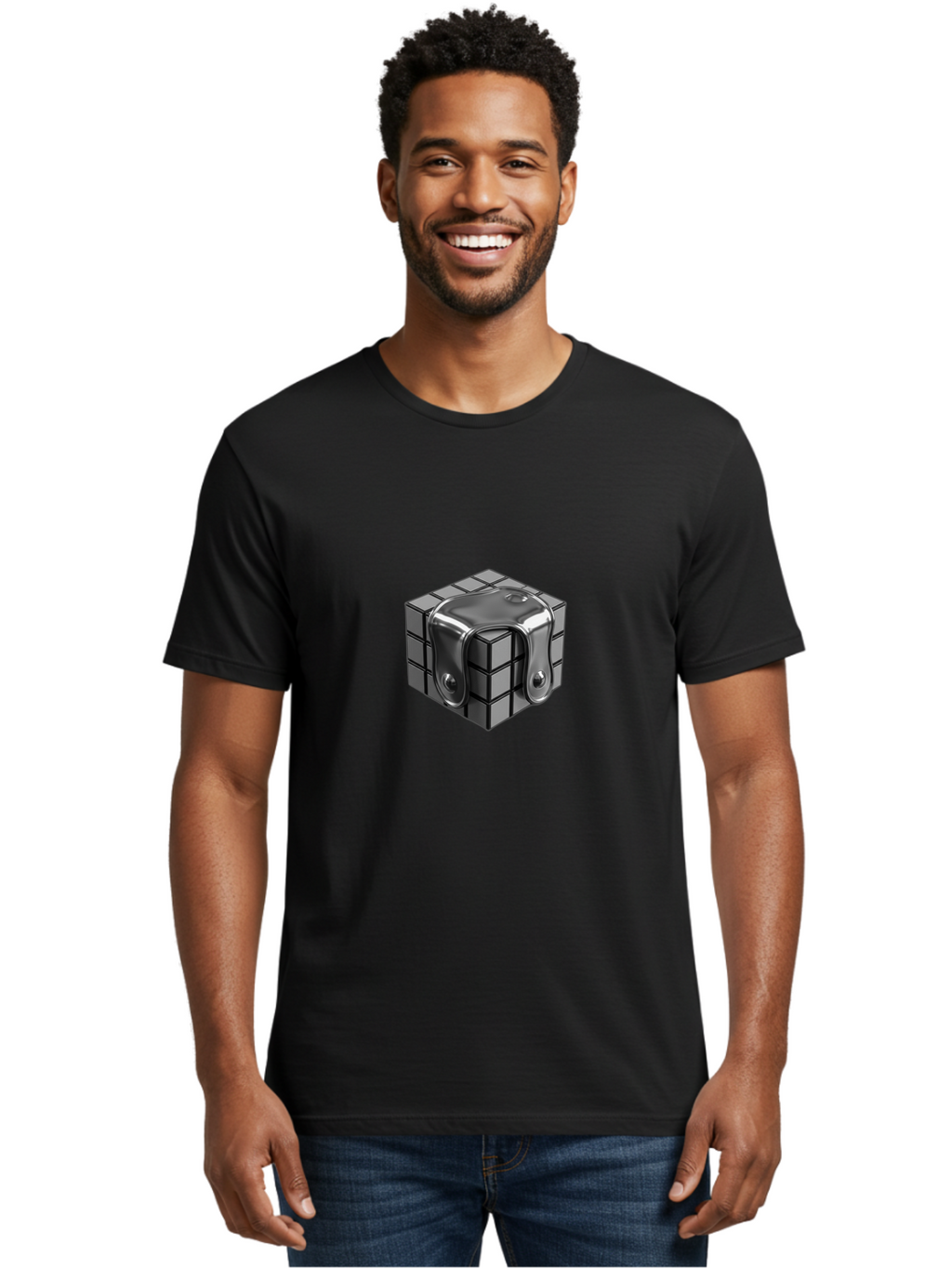 Rubik-S-Cube-5 Men'S Graphic Tee, 100% Cotton, Comfortable Casual Summer Wear, Machine Washable, Vintage Camera, Old Camera, Antique Camera, Black Camera, Classic Photography, Photography Equipment, Nostalgic Device, Film Camera, Camera Art Ban370