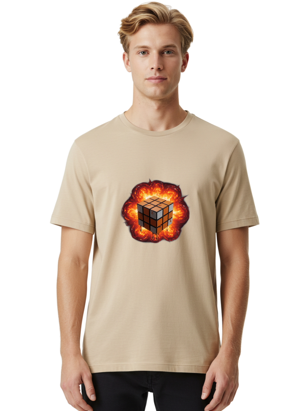 Rubik-S-Cube-8 Men'S Graphic Tee, 100% Cotton, Comfortable Casual Summer Wear, Machine Washable, Vintage Camera, Old Camera, Antique Camera, Black Camera, Classic Photography, Photography Equipment, Nostalgic Device, Film Camera, Camera Art Ban373
