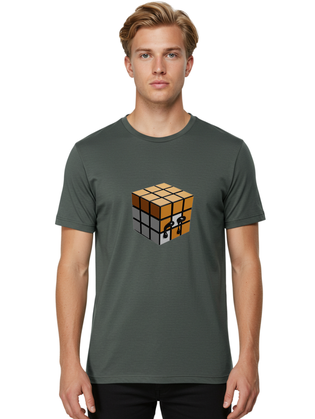 Rubik-S-Cube-9 Men'S Graphic Tee, 100% Cotton, Comfortable Casual Summer Wear, Machine Washable, Vintage Camera, Old Camera, Antique Camera, Black Camera, Classic Photography, Photography Equipment, Nostalgic Device, Film Camera, Camera Art Ban374