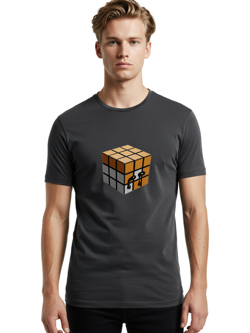 Rubik-S-Cube-9 Men'S Graphic Tee, 100% Cotton, Comfortable Casual Summer Wear, Machine Washable, Vintage Camera, Old Camera, Antique Camera, Black Camera, Classic Photography, Photography Equipment, Nostalgic Device, Film Camera, Camera Art Ban374