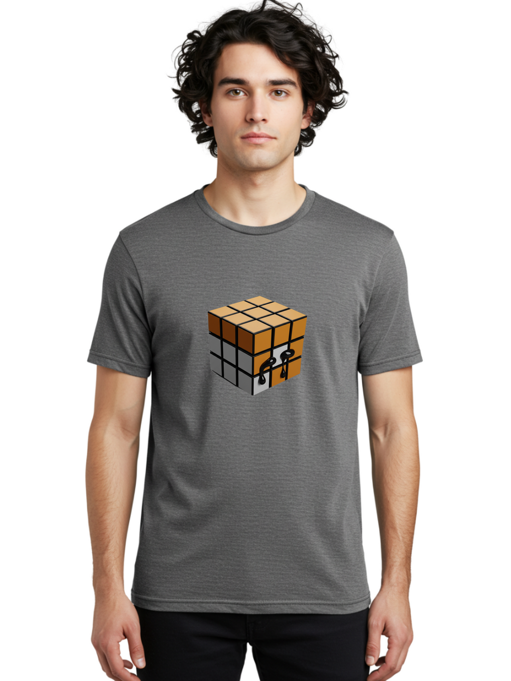 Rubik-S-Cube-9 Men'S Graphic Tee, 100% Cotton, Comfortable Casual Summer Wear, Machine Washable, Vintage Camera, Old Camera, Antique Camera, Black Camera, Classic Photography, Photography Equipment, Nostalgic Device, Film Camera, Camera Art Ban374