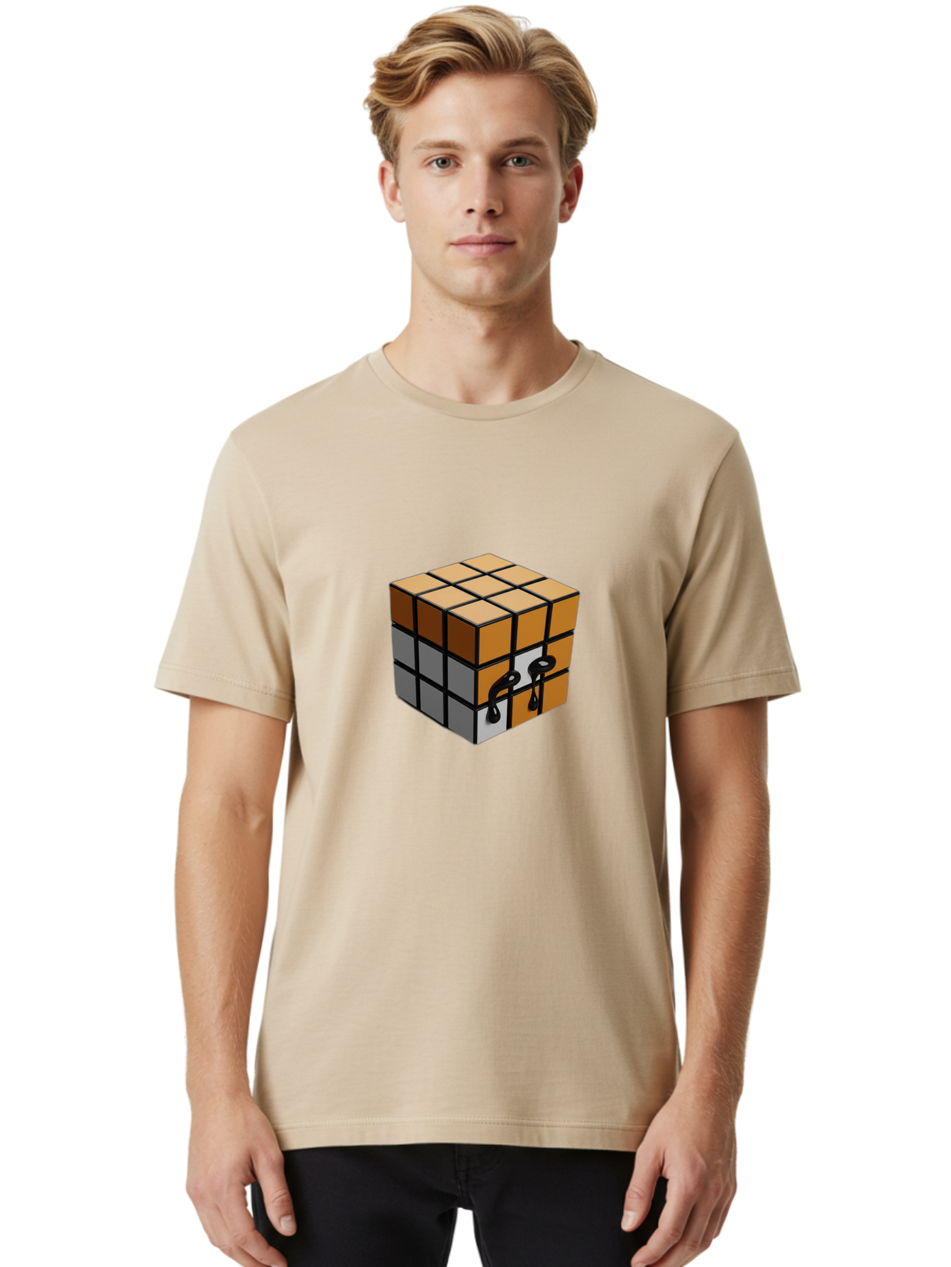 Rubik-S-Cube-9 Men'S Graphic Tee, 100% Cotton, Comfortable Casual Summer Wear, Machine Washable, Vintage Camera, Old Camera, Antique Camera, Black Camera, Classic Photography, Photography Equipment, Nostalgic Device, Film Camera, Camera Art Ban374