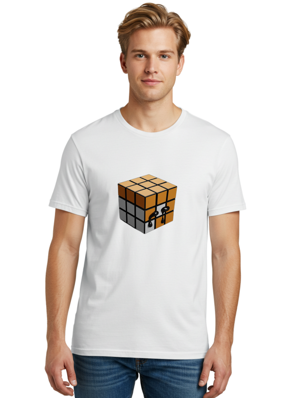 Rubik-S-Cube-9 Men'S Graphic Tee, 100% Cotton, Comfortable Casual Summer Wear, Machine Washable, Vintage Camera, Old Camera, Antique Camera, Black Camera, Classic Photography, Photography Equipment, Nostalgic Device, Film Camera, Camera Art Ban374
