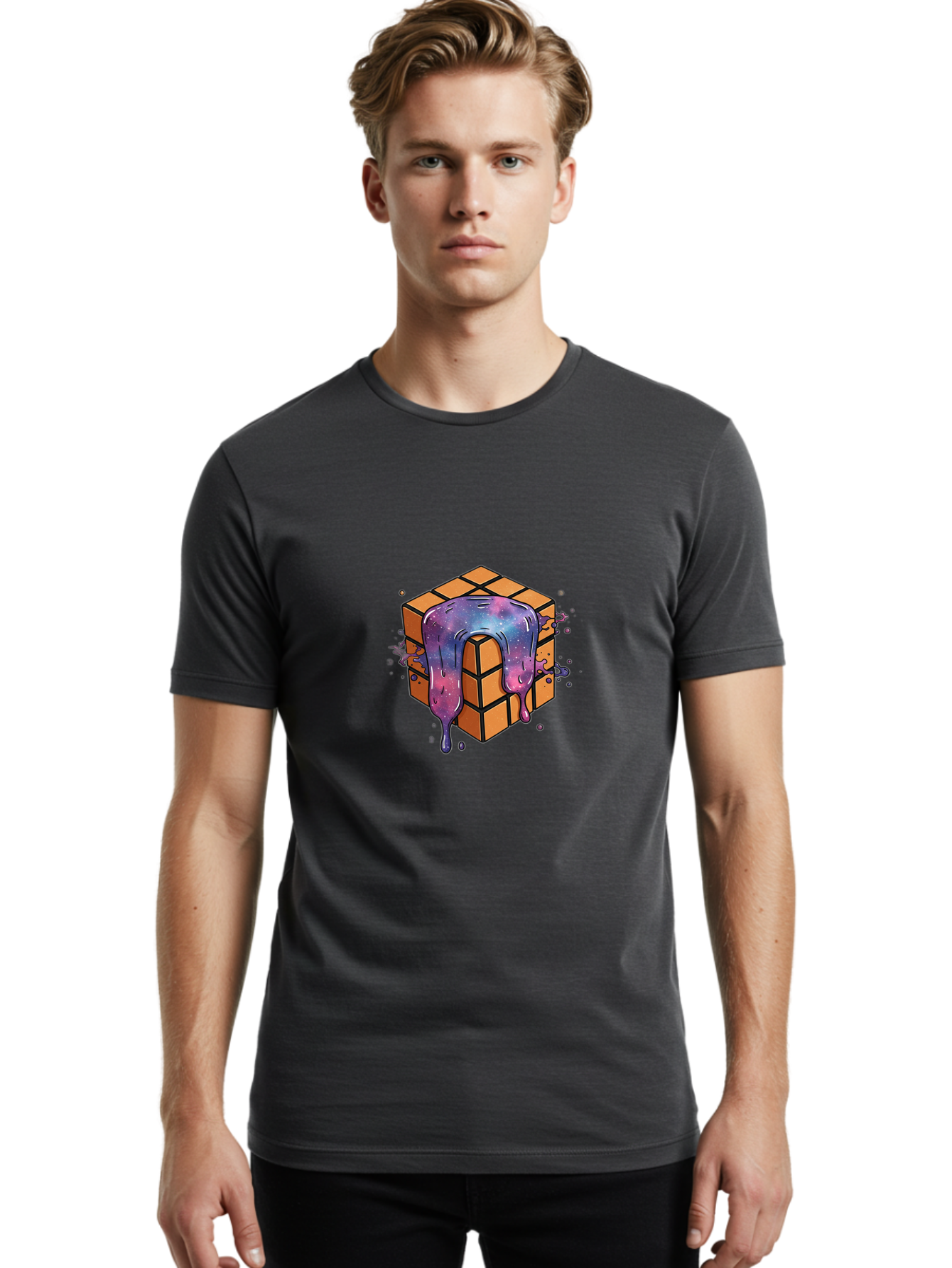 Rubik-S-Cube-Galaxy-Slime Men'S Graphic Tee, 100% Cotton, Comfortable Casual Summer Wear, Machine Washable, Vintage Camera, Old Camera, Antique Camera, Black Camera, Classic Photography, Photography Equipment, Nostalgic Device, Film Camera, Ban375