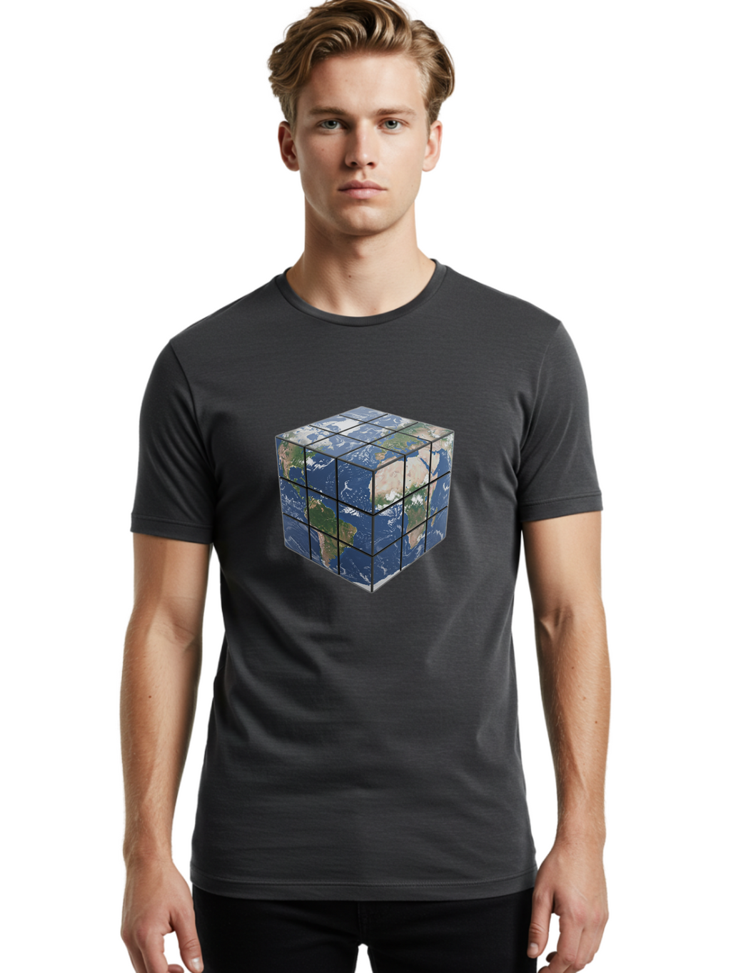 Rubik-S-Cube-World-Map Men'S Graphic Tee, 100% Cotton, Comfortable Casual Summer Wear, Machine Washable, Vintage Camera, Old Camera, Antique Camera, Black Camera, Classic Photography, Photography Equipment, Nostalgic Device, Film Camera, Ban377