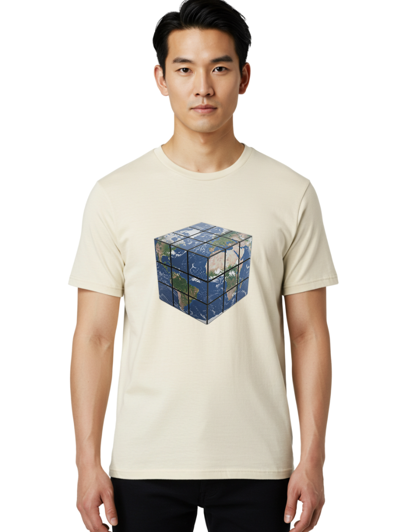 Rubik-S-Cube-World-Map Men'S Graphic Tee, 100% Cotton, Comfortable Casual Summer Wear, Machine Washable, Vintage Camera, Old Camera, Antique Camera, Black Camera, Classic Photography, Photography Equipment, Nostalgic Device, Film Camera, Ban377