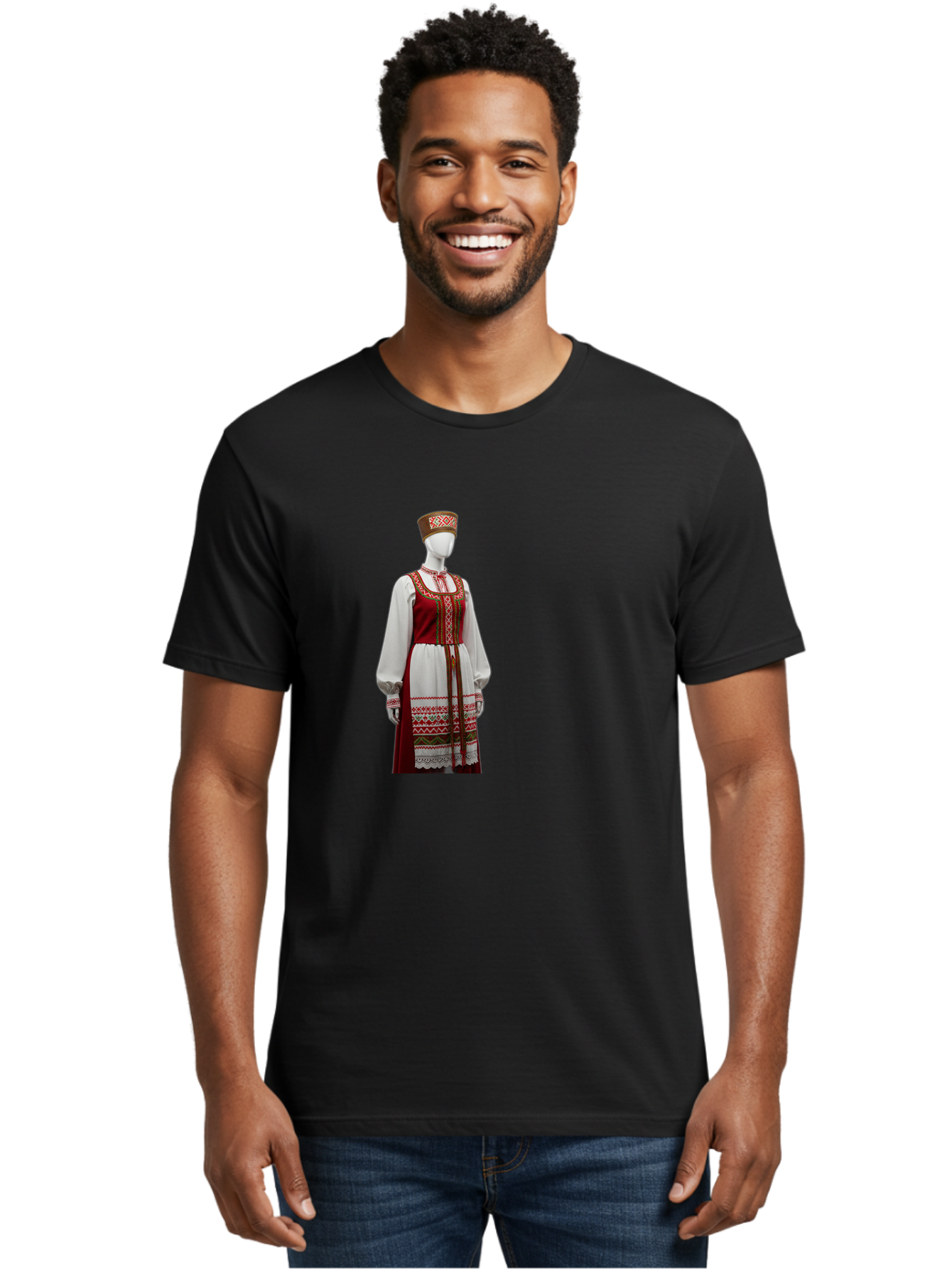 Russian-Sarafan-Dress Men'S Graphic Tee, 100% Cotton, Comfortable Casual Summer Wear, Machine Washable, Vintage Camera, Old Camera, Antique Camera, Black Camera, Classic Photography, Photography Equipment, Nostalgic Device, Film Camera, Ban383