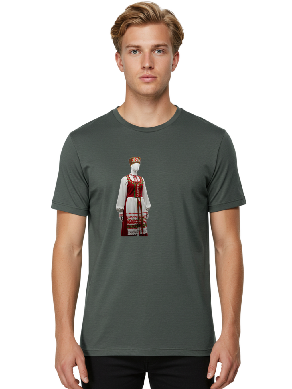 Russian-Sarafan-Dress Men'S Graphic Tee, 100% Cotton, Comfortable Casual Summer Wear, Machine Washable, Vintage Camera, Old Camera, Antique Camera, Black Camera, Classic Photography, Photography Equipment, Nostalgic Device, Film Camera, Ban383