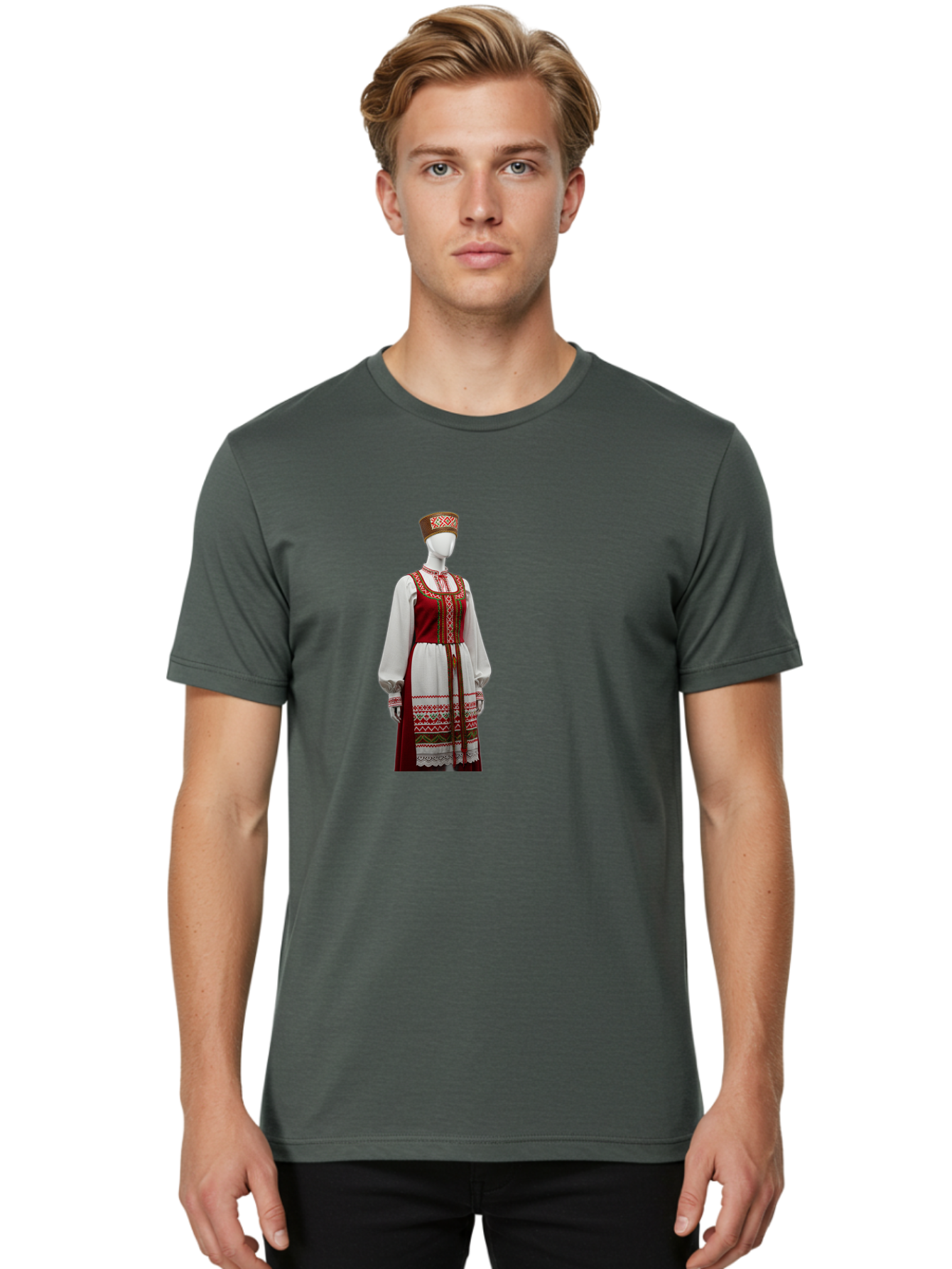 Russian-Sarafan-Dress Men'S Graphic Tee, 100% Cotton, Comfortable Casual Summer Wear, Machine Washable, Vintage Camera, Old Camera, Antique Camera, Black Camera, Classic Photography, Photography Equipment, Nostalgic Device, Film Camera, Ban383