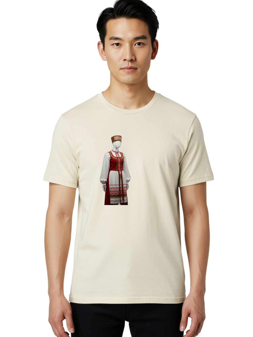 Russian-Sarafan-Dress Men'S Graphic Tee, 100% Cotton, Comfortable Casual Summer Wear, Machine Washable, Vintage Camera, Old Camera, Antique Camera, Black Camera, Classic Photography, Photography Equipment, Nostalgic Device, Film Camera, Ban383