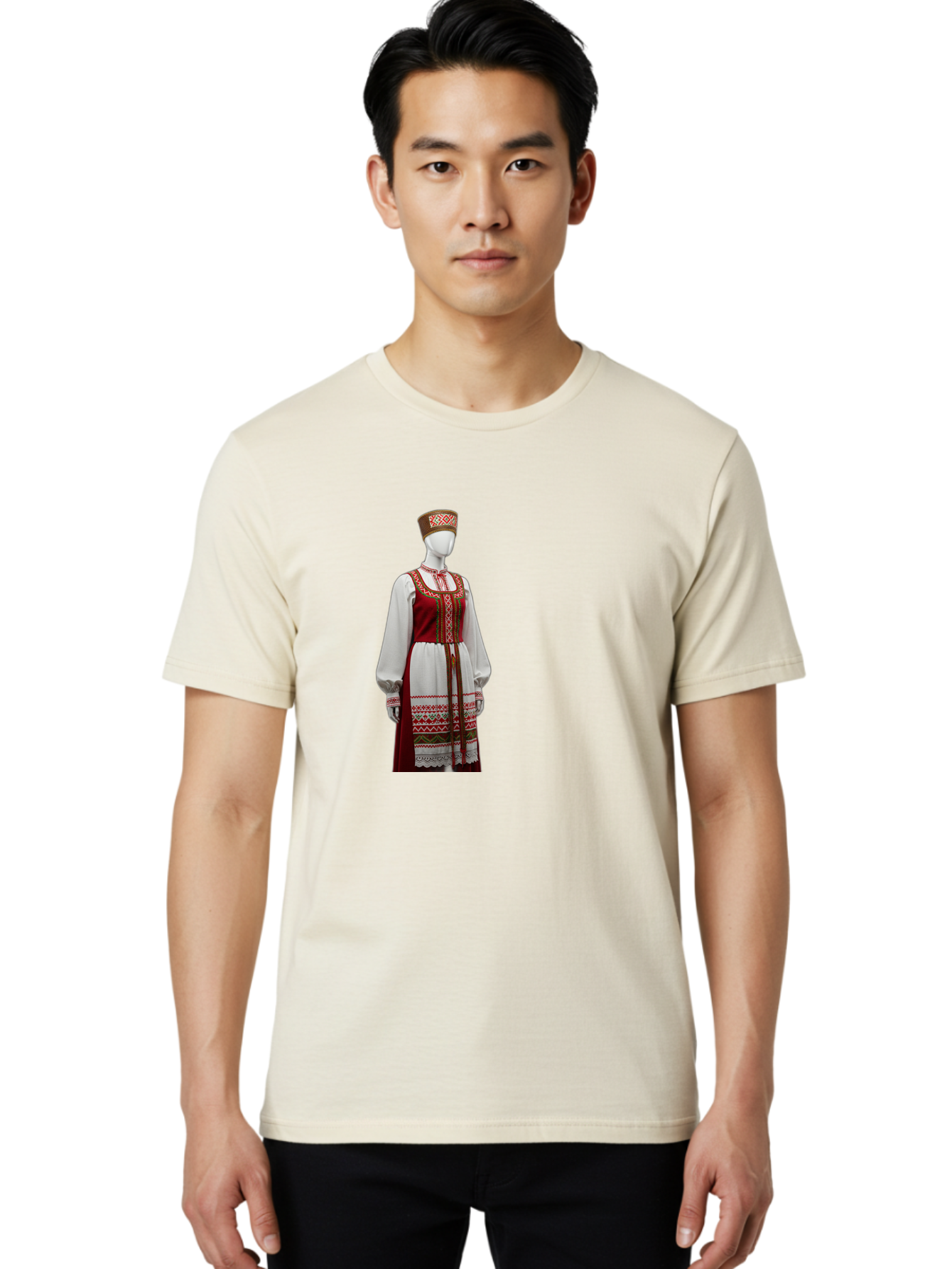Russian-Sarafan-Dress Men'S Graphic Tee, 100% Cotton, Comfortable Casual Summer Wear, Machine Washable, Vintage Camera, Old Camera, Antique Camera, Black Camera, Classic Photography, Photography Equipment, Nostalgic Device, Film Camera, Ban383