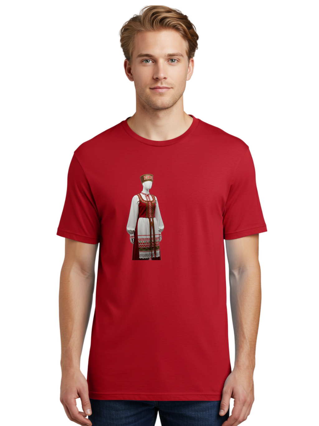 Russian-Sarafan-Dress Men'S Graphic Tee, 100% Cotton, Comfortable Casual Summer Wear, Machine Washable, Vintage Camera, Old Camera, Antique Camera, Black Camera, Classic Photography, Photography Equipment, Nostalgic Device, Film Camera, Ban383