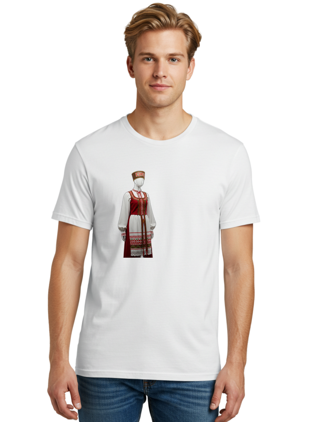 Russian-Sarafan-Dress Men'S Graphic Tee, 100% Cotton, Comfortable Casual Summer Wear, Machine Washable, Vintage Camera, Old Camera, Antique Camera, Black Camera, Classic Photography, Photography Equipment, Nostalgic Device, Film Camera, Ban383