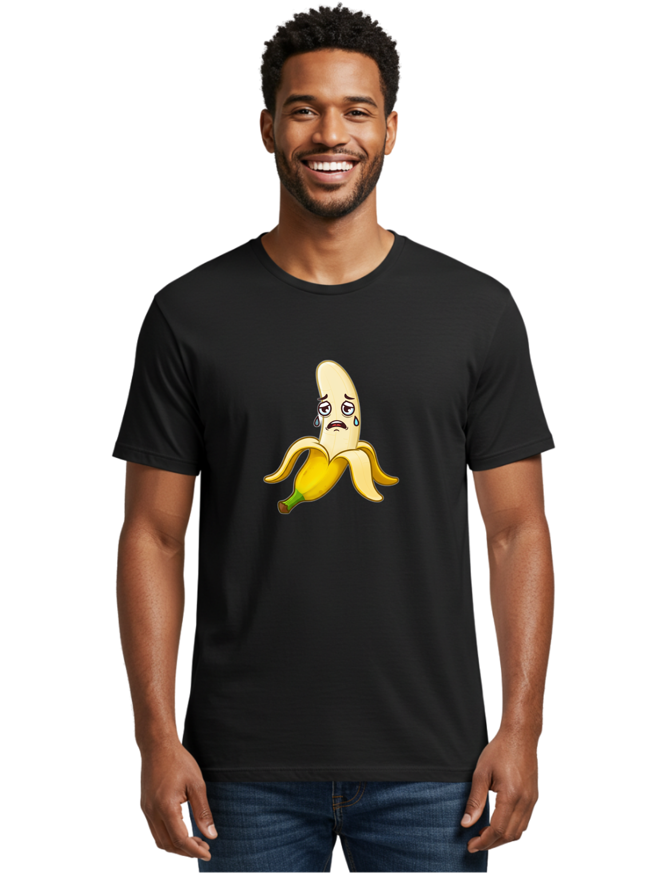 Sad-Banana-1 Men'S Graphic Tee, 100% Cotton, Comfortable Casual Summer Wear, Machine Washable, Vintage Camera, Old Camera, Antique Camera, Black Camera, Classic Photography, Photography Equipment, Nostalgic Device, Film Camera, Camera Art Ban389