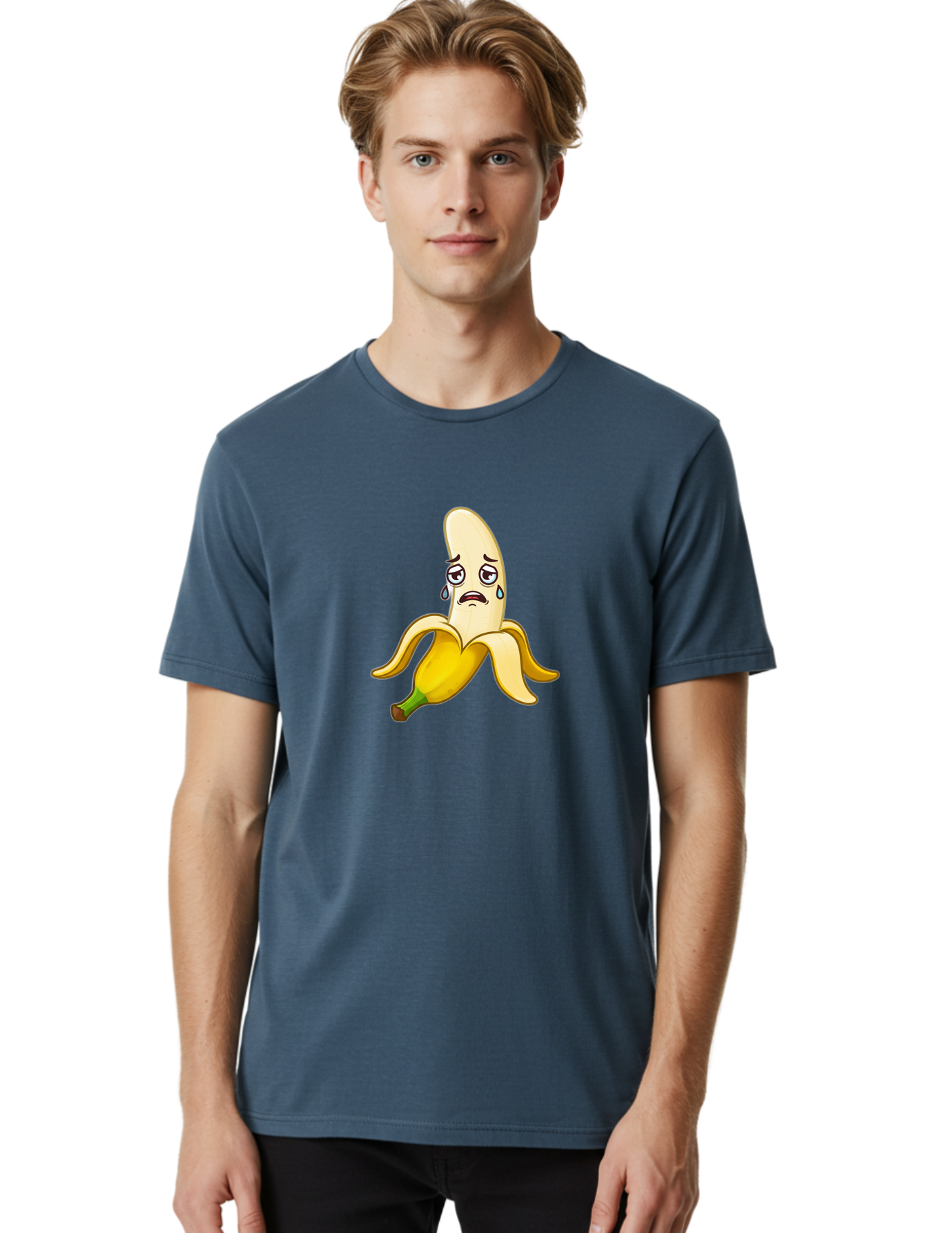 Sad-Banana-1 Men'S Graphic Tee, 100% Cotton, Comfortable Casual Summer Wear, Machine Washable, Vintage Camera, Old Camera, Antique Camera, Black Camera, Classic Photography, Photography Equipment, Nostalgic Device, Film Camera, Camera Art Ban389