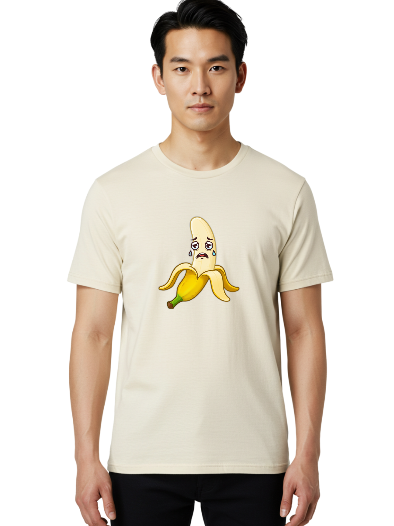 Sad-Banana-1 Men'S Graphic Tee, 100% Cotton, Comfortable Casual Summer Wear, Machine Washable, Vintage Camera, Old Camera, Antique Camera, Black Camera, Classic Photography, Photography Equipment, Nostalgic Device, Film Camera, Camera Art Ban389