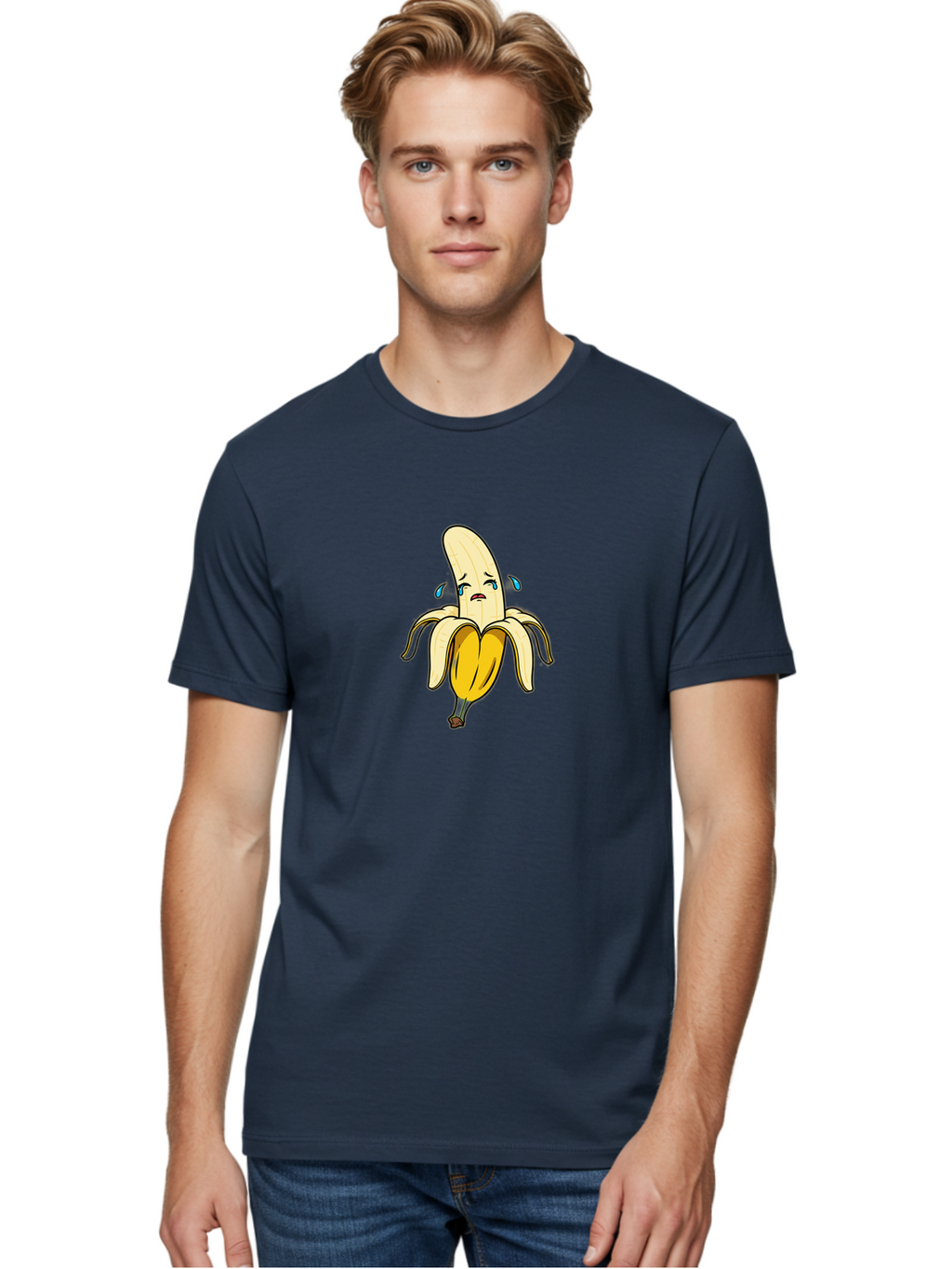 Sad-Banana-2 Men'S Graphic Tee, 100% Cotton, Comfortable Casual Summer Wear, Machine Washable, Vintage Camera, Old Camera, Antique Camera, Black Camera, Classic Photography, Photography Equipment, Nostalgic Device, Film Camera, Camera Art Ban390