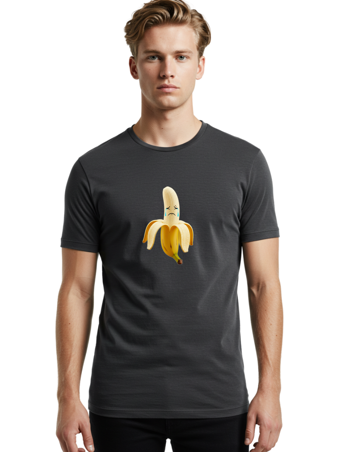 Sad-Banana-5 Men'S Graphic Tee, 100% Cotton, Comfortable Casual Summer Wear, Machine Washable, Vintage Camera, Old Camera, Antique Camera, Black Camera, Classic Photography, Photography Equipment, Nostalgic Device, Film Camera, Camera Art Ban393