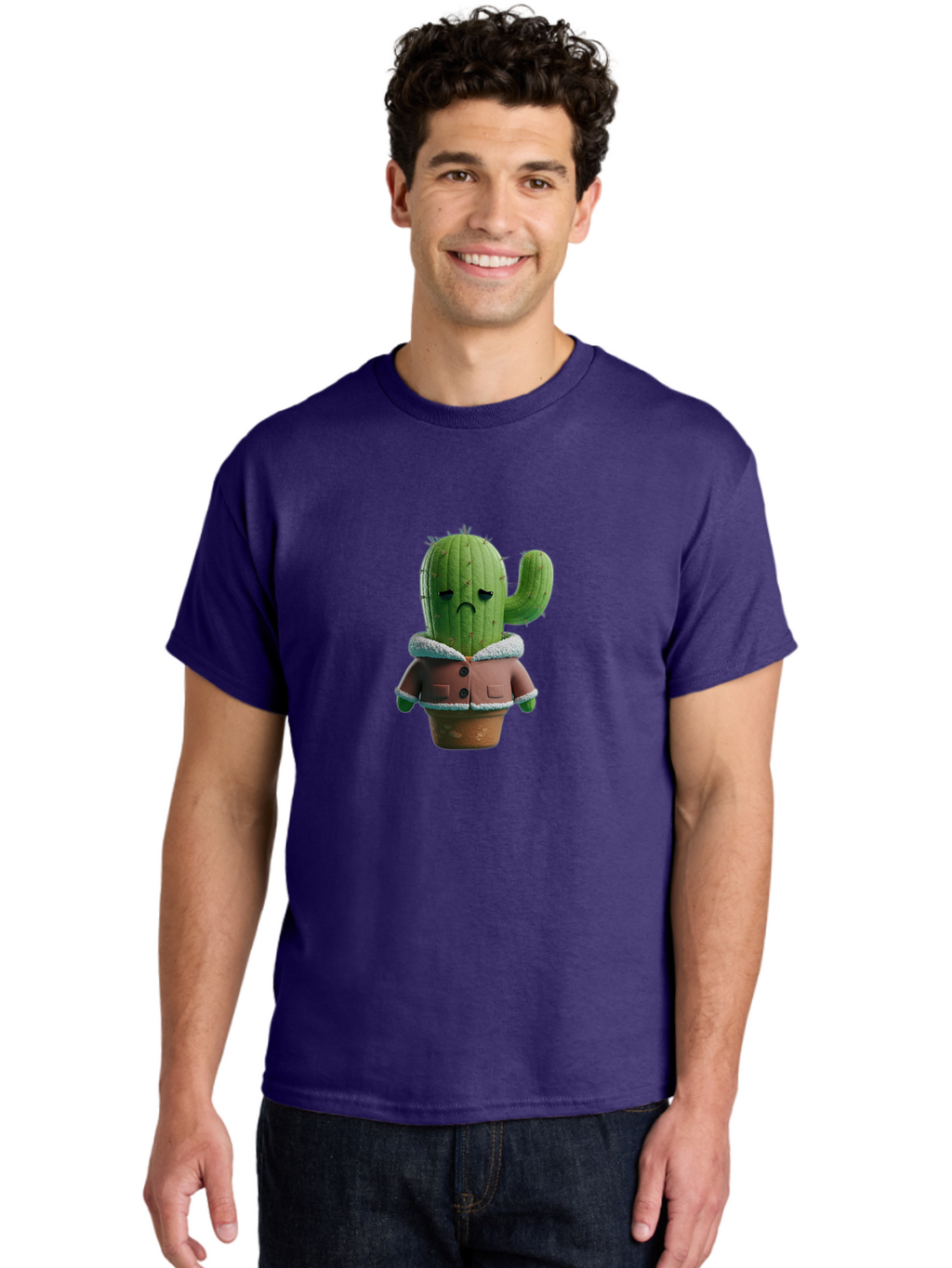 Sad-Cactus-1 Men'S Graphic Tee, 100% Cotton, Comfortable Casual Summer Wear, Machine Washable, Vintage Camera, Old Camera, Antique Camera, Black Camera, Classic Photography, Photography Equipment, Nostalgic Device, Film Camera, Camera Art Ban396