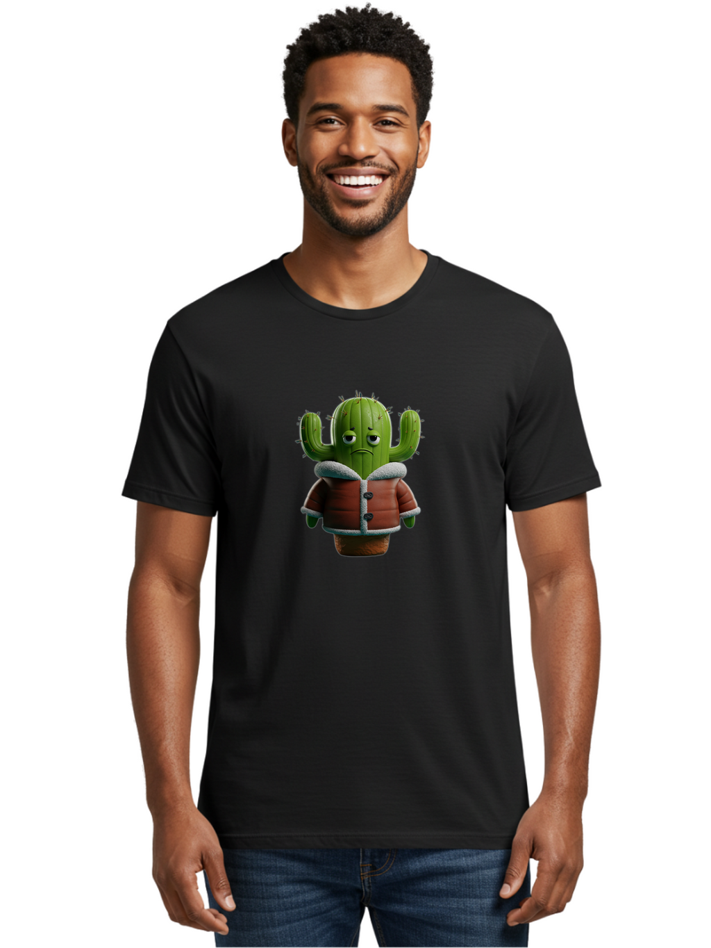Sad-Cactus-2 Men'S Graphic Tee, 100% Cotton, Comfortable Casual Summer Wear, Machine Washable, Vintage Camera, Old Camera, Antique Camera, Black Camera, Classic Photography, Photography Equipment, Nostalgic Device, Film Camera, Camera Art Ban397