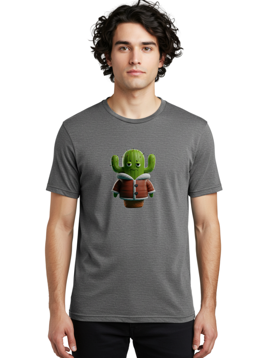 Sad-Cactus-2 Men'S Graphic Tee, 100% Cotton, Comfortable Casual Summer Wear, Machine Washable, Vintage Camera, Old Camera, Antique Camera, Black Camera, Classic Photography, Photography Equipment, Nostalgic Device, Film Camera, Camera Art Ban397
