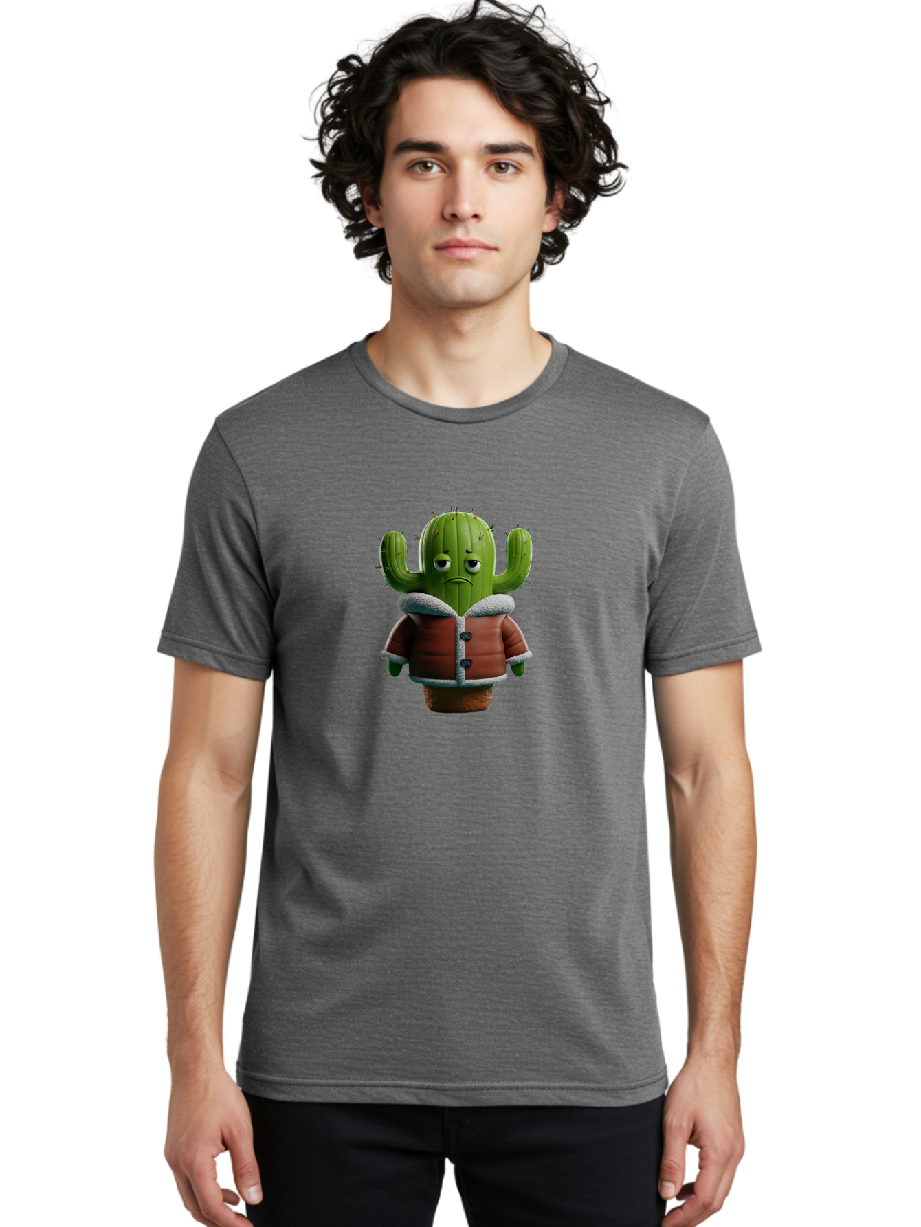 Sad-Cactus-2 Men'S Graphic Tee, 100% Cotton, Comfortable Casual Summer Wear, Machine Washable, Vintage Camera, Old Camera, Antique Camera, Black Camera, Classic Photography, Photography Equipment, Nostalgic Device, Film Camera, Camera Art Ban397