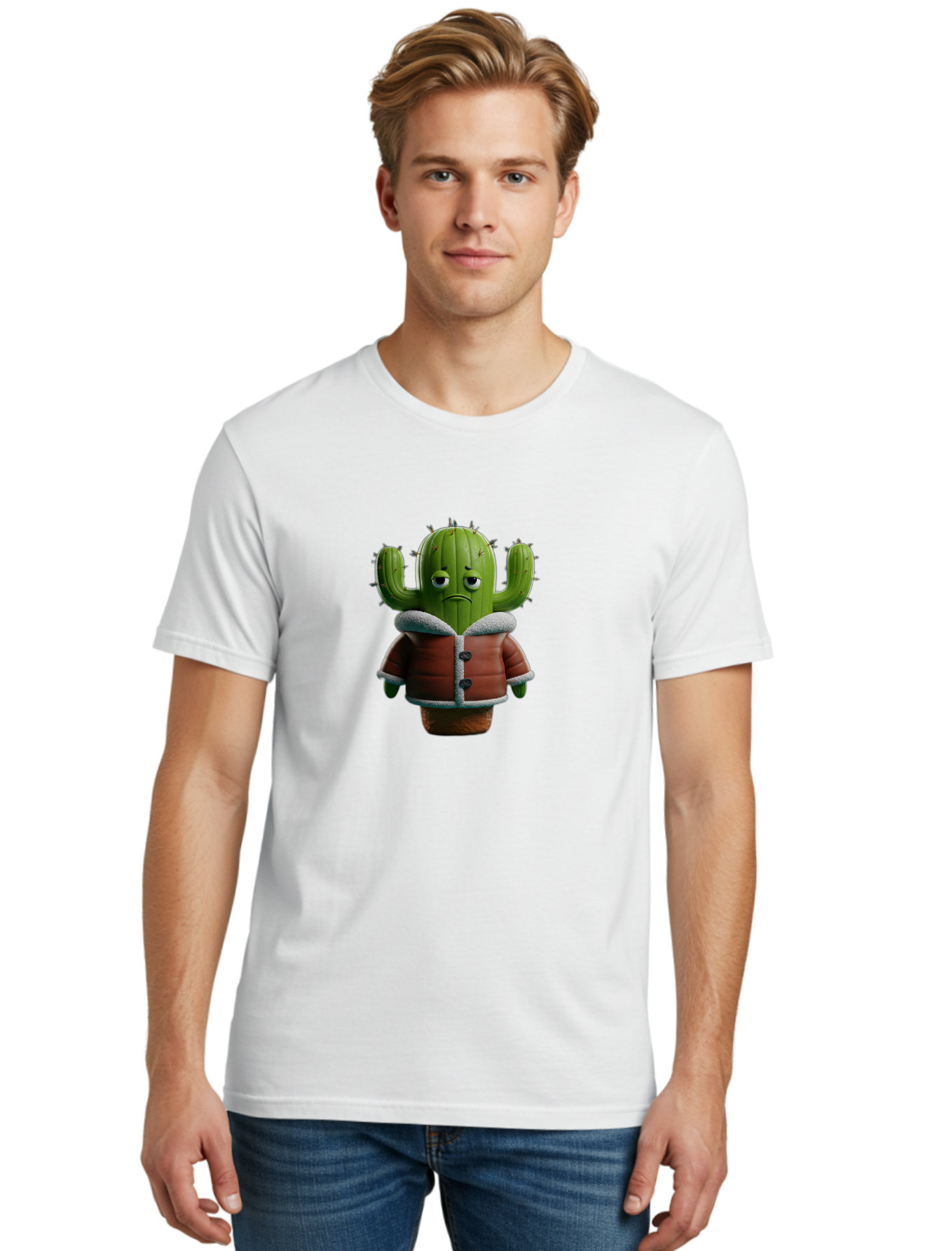 Sad-Cactus-2 Men'S Graphic Tee, 100% Cotton, Comfortable Casual Summer Wear, Machine Washable, Vintage Camera, Old Camera, Antique Camera, Black Camera, Classic Photography, Photography Equipment, Nostalgic Device, Film Camera, Camera Art Ban397