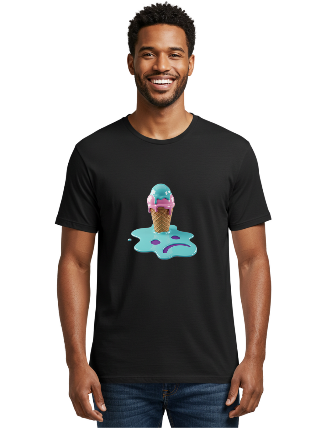 Sad-Ice-Cream Men'S Graphic Tee, 100% Cotton, Comfortable Casual Summer Wear, Machine Washable, Vintage Camera, Old Camera, Antique Camera, Black Camera, Classic Photography, Photography Equipment, Nostalgic Device, Film Camera, Camera Art Ban401