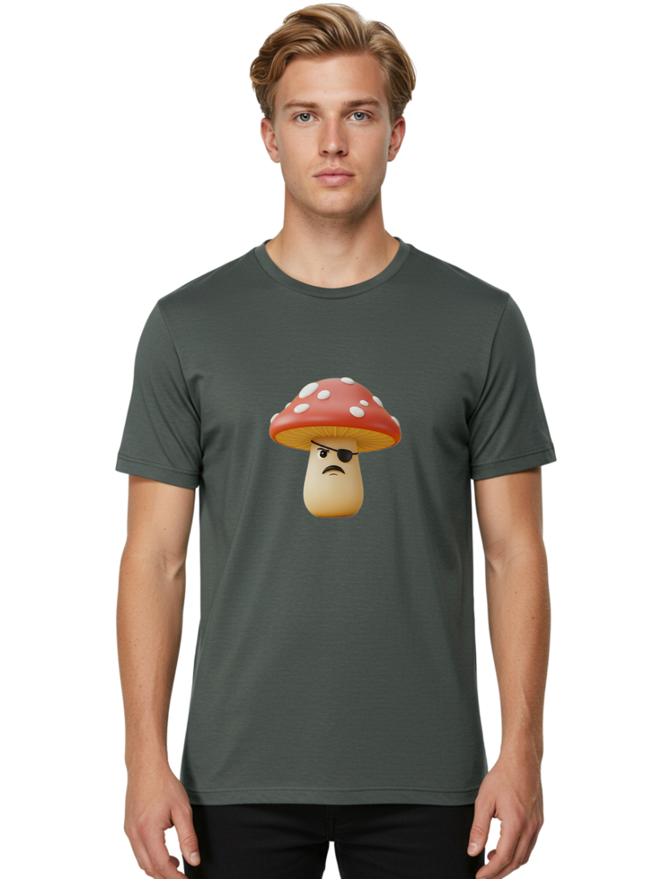 Sad-Mushroom Men'S Graphic Tee, 100% Cotton, Comfortable Casual Summer Wear, Machine Washable, Vintage Camera, Old Camera, Antique Camera, Black Camera, Classic Photography, Photography Equipment, Nostalgic Device, Film Camera, Camera Art Ban402