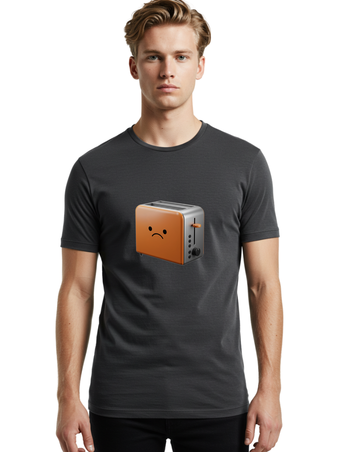 Sad-Toaster-1 Men'S Graphic Tee, 100% Cotton, Comfortable Casual Summer Wear, Machine Washable, Vintage Camera, Old Camera, Antique Camera, Black Camera, Classic Photography, Photography Equipment, Nostalgic Device, Film Camera, Camera Art Ban407