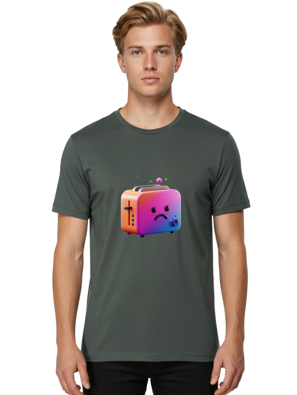 Sad-Toaster-3 Men'S Graphic Tee, 100% Cotton, Comfortable Casual Summer Wear, Machine Washable, Vintage Camera, Old Camera, Antique Camera, Black Camera, Classic Photography, Photography Equipment, Nostalgic Device, Film Camera, Camera Art Ban409