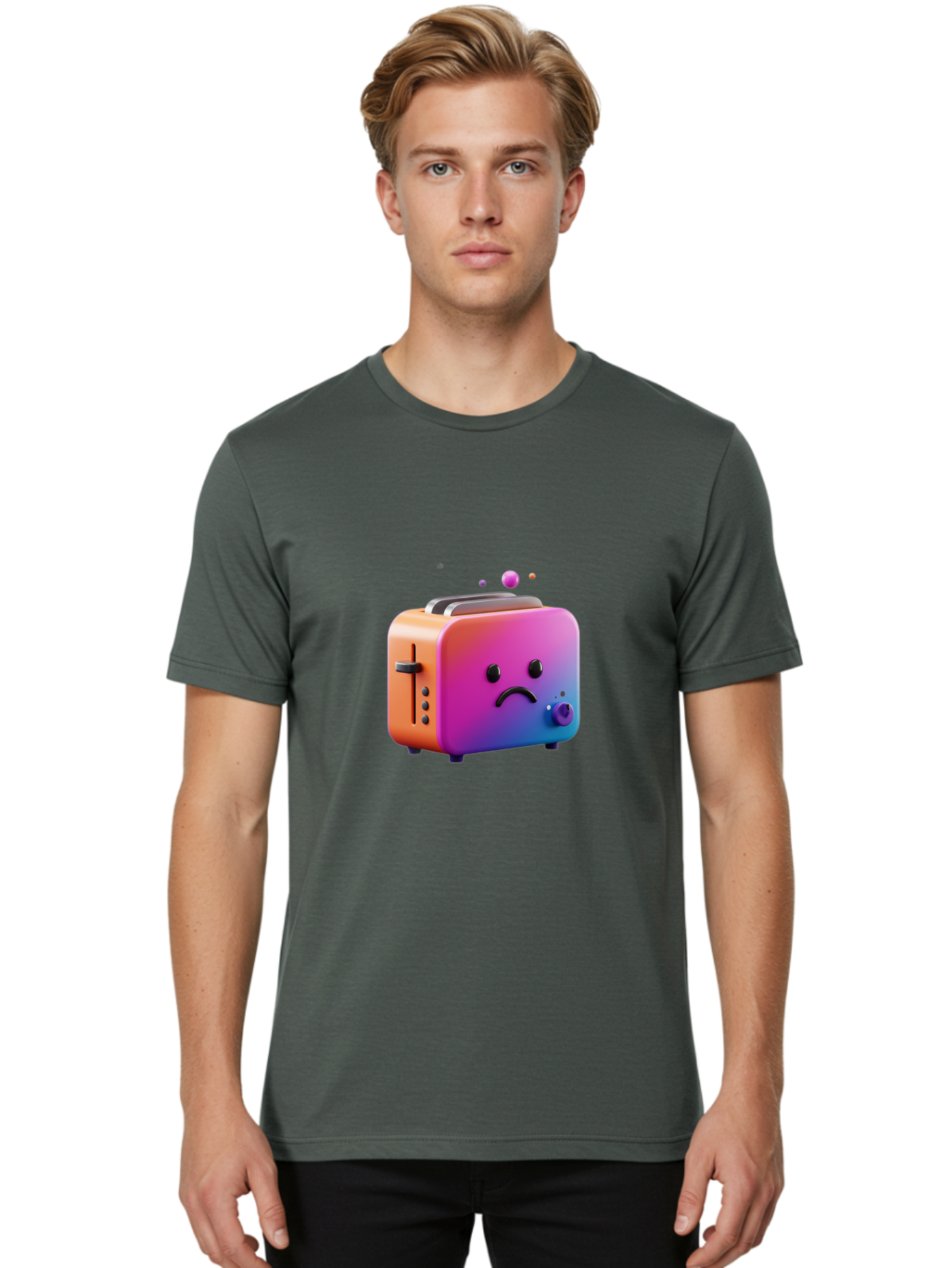 Sad-Toaster-3 Men'S Graphic Tee, 100% Cotton, Comfortable Casual Summer Wear, Machine Washable, Vintage Camera, Old Camera, Antique Camera, Black Camera, Classic Photography, Photography Equipment, Nostalgic Device, Film Camera, Camera Art Ban409